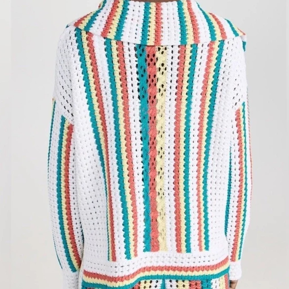 Solid & Striped The Lola Pullover Crochet Long Sleeved Split Cuffs - Picture 2 of 14